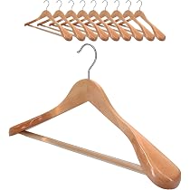 10 Stück Kleiderbügel Aus Massivholz Mit Clips – 360° Drehbar, Perfekt Für Jacken, Hosen & Kleider