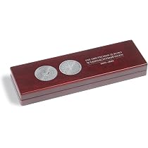 Leuchtturm Münzkassette VOLTERRA Für 104 Deutsche 10-Euro-Münzen – Mahagoni-Optik, Mit 4 Einlagen & Kennzeichnung