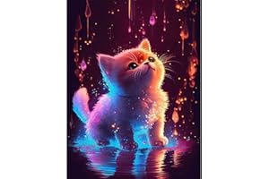 CEOVR Gatos Diamond Painting Kit,Pintura de Diamantes,Punto de Cruz Diamante,Cuadro de Diamantes Manualidades para Decoración de Pared,Pintar con Diamantes Kits,30x40 cm