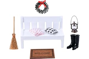 Aolso Accessori per Casa delle Bambole, 7 Pezzi Mobili per Case delle Bambole in Legno per Bambini, Accessori per La Case delle Bambola in Miniatura Giocattoli per Bambini