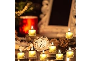 Bougies LED, Bougies Sans Flamme, Lot de 24 bougies chauffe-plat LED sans flamme - Bougies chauffe-plat à piles - Décoration pour Noël, arbre de Noël, Pâques, mariage, fête