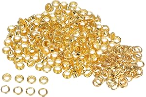 QUARKZMAN 300 Set Kit Occhielli in Metallo 6mm 1/4" Foro Occhielli per Teloni Occhiello con Rondelle per Scarpe Vestiti Cintura Etichetta Borsa Tessuto Pelle Progetto, Tonalità Dorata