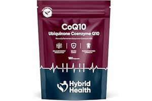 Hybrid Health Ubiquinone Coenzyme Q10 300 MG Supplement | 180 Vegan CoQ10 Capsules | Super Strength Vegan Friendly Naturally Fermented CoQ10 Supplement | Non-GMO | 6 Months Supply