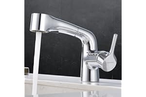 GAOZHI Rubinetto Bagno Lavabo con Doccetta Estraibile Miscelatore Lavabo Bagno con Doccetta per Lavandino Caldo e Freddo Rubinetto Lavandino Bagno Aeratore Rimovibile Doccino per Lavandino Cromato