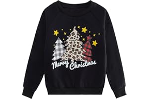 SFreeBo Weihnachtspullover Kinder Weihnachts Sweatshirt Niedlichem 3D-Druck Weihnachtspulli Mädchen Jungen Rundhals Langarm Baumwolle Weihnacht Pullover 4-11 Jahre