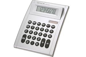 ‎GENIE Genie 50 DC 8-stelliger Tischrechner (Dual-Power (Solar und Batterie); kompaktes Design) silber, único