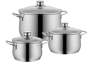 WMF Whf Zestaw Garnków, Srebrny, 3 Garnki i 3 Pokrywki