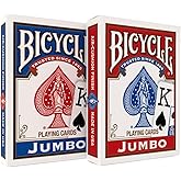 Bicycle Rider Back Intl. Jumbo Endeks Oyun Kartları, İkili Paket, Kırmızı & Mavi