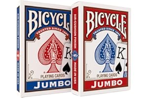 Bicycle Standardowe karty do gry w Jumbo - poker, Rummy, Euchre, Pinochle, gry karciane