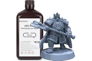 ELEGOO 405nm Żywica podobna do ABS, LCD UV Rapid Resin o wysokiej precyzji, nie kruch, nietoksyczny dla drukarki LCD/DLP 3D, żywica fotopolimerowa 2kg, szara