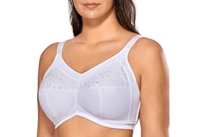 DELIMIRA Donna Reggiseno Post-operatorio Mastectomia Coppe Morbide con Ricami Senza Ferretto