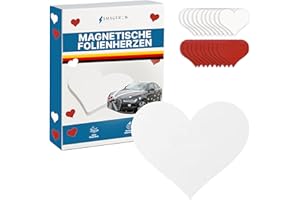 AUSWAHLANGEBOT Magnetherzen Magnetherz Hochzeits Schuck Valentinstag Magnetische Herzen in Rot Weiß Matt - Glänzend Schwarz selbstklebend (25 Stück, Weiß Glänzend)