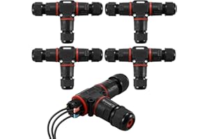 BUCOMTU 4 Pack Empalmes Cables Electricos de 3 pines，Empalmes Cables Electricos Estancos，IP68,Empalmes Cables Electricos Estancos Ø5-10mm，Apto para jardines, zonas exteriores, suelos, tejados (3 vías)