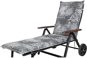 Kettler Polen KETTtex 2384 Auflage Rollliege Bali grau Rosen Royal Garden 193x60x8 cm (ohne Liege)