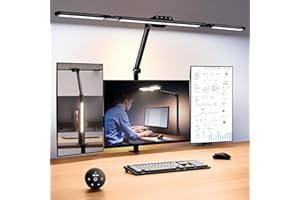 Quntis LED Lampe de Bureau Puissante 82,5cm 182 LED Lampe Table Réglable avec Télécommande et Rétro-éclairage, Détecteur de Mouvement Intelligent, Pliable en 3 Etapes, Lumière pour Lecture Architecte