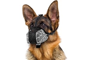 BONTHEE Dog Muzzle,Soft Mesh Muzzles for Small Medium Large Sized Dogs,Muzzle for Dogs to Prevent Biting,Breathable Puppy Muzzle for Scavenging Grooming Biting Chewing and Licking