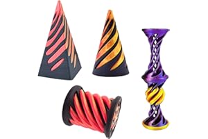 BONGSHAKALAKA 4 Stück 3D Gedrucktes Spiral Cone Fidget Toy Unmögliche Spiralkegel Pyramide 3D Printed Spiral Ball Fidget Toy Spirale Spielzeug Impossible Cone Spiral Cone Decompression Toy Für Erwachsene Und Kinder