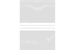 EXTIFF Lotto di 100 sacchetti trasparenti con chiusura a zip - Plastica adatta agli alimenti (18 x 25 cm strisce bianche)