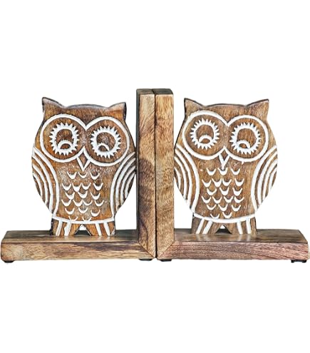 Cute Owl Bookends (Set Of 2) - Non-Skid Book Organizers For Kids, Girls, And Book Lovers