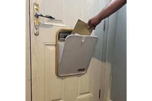 Mail More® Front Door Letter Box Catcher No Screws - White Mail Catcher for Letterbox - Post Parcel Holder - Indoor Mail Catcher - Parcel - Bamboo Frame Post Holder - Draught Excluder