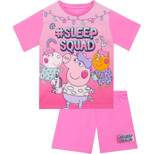 Pyjama Court Peppa Pig Et Licornes - 100% Coton - Fille - Taille Ajustée
