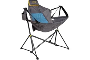 Uquip Rocky - Składane krzesło bujane ze stojakiem, składane, torba do przenoszenia, do 120 kg