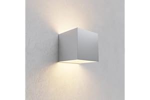 NUOVA GERMANY Lampada a parete Applique Cubo a LED IP65 per interno/esterno 12W Regolabile 1000lumen Moderno Alluminio (Bianco, Luce Calda 3000K)