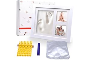 FIHODONE Empreinte Main Pied Bebe,Kit Empreinte Bebe,Kits de Moulage et d'empreintes,Cadre Empreinte Bébé Idéal Comme Cadeau Bebe Naissance