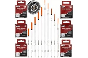 GENERIC 10x Waggler Floats Coarse Fishing Set, 60 Pre-Tied Hooks to Nylon (Sizes 8-18), Non-Toxic Split Shots, Easy Setup, Ideal for Fishing Tackle