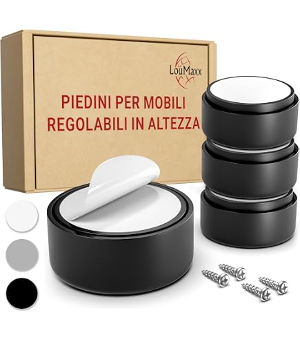 Rialzi Per Letti A Forma Di L 10,2 Cm Marrone Scuro – Set 4 Pezzi Per Mobili, Sedie E Divani