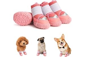 EMBHLITFE 4 Piezas Zapatos para Perros Bota Impermeable Perro Antideslizante Botas Perro Resistente al Desgaste de Protector Patas Perro para Pequeños, Medianos y Grandes (B)