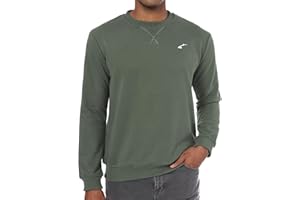 Yageshark Sweatshirt Herren Baumwolle Ohne Kapuze Basic Pullover mit Rundhalsausschnitt Männer Langarmshirt für Freizeit & Sport
