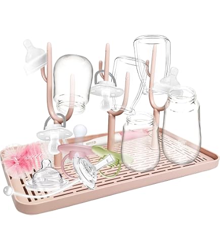 Boîte Rangement Biberons Anti-poussière - 31,5x25,5x25 Cm - Avec égouttoir Amovible - PP/ABS