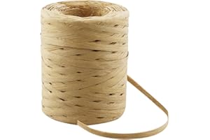 GUDQVOZIHG 200 m di filato di rafia, nastro di carta per rafia, per Natale, matrimonio, compleanno, confezione regalo