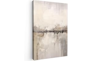 MuchoWow© Canvas Wall Art 31"x47" / 80x120 cm Decor Prints for Living Room Decorative Canvases Hall Artwork Modern art - Abstract - Beige