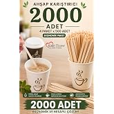 Kalbi Ticaret Ahşap Karıştırıcı 2000 Adet &Ccedil;ay Kahve Karıştırma &Ccedil;ubuğu Tahta Karıştırıcı Tahta Kaşık