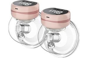 BEKOMIYA 2 Pack Wearable Breast Pump, Portable Wireless Electric Breast Pump, Low Noise Hands Free Breast Pump, 3 Modes & 9 Levels with LED Display, Massage Mode, Memory Function-24mm Flange
