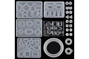 EPODA Silikonform Schmuck Set, Epoxidharz Formen Schmuck, Silikonformen Epoxidharz Für Schmuckherstellung Anhänger Halskette Ohrringe Dekoration