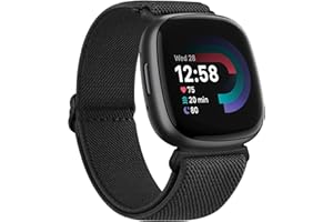 Yisica Elastic Solo Loop for Fitbit Versa 4 Strap & Sense 2 Strap Women/Men, Soft Stretchy Loop Adjustable Sport Replacement Wriststraps for Fitbit Versa 4/3 /Sense 1/2