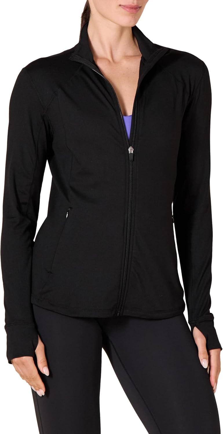 Amazon Essentials Mujer Chaqueta de Cremallera Completa Elástica, Técnica y de Tejido Cepillado (Disponible en Tallas Grandes)