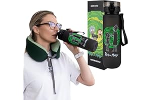 MOMO WAY Warner Bros Rick and Morty Botella De Agua Tritan Reutilizable Deportiva Sin BPA Con Inserto De Fruta Para Niños Gimnasio Oficina Colegio Yoga Rick&Morty 1000ml