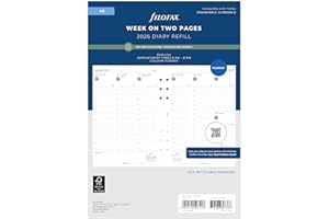 Filofax Tydzień A5 na dwóch stronach format kolumny angielski papier z recyklingu 2026 dziennik 26-68521R