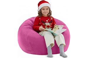 Nobildonna Funda para puf (sin Relleno), 300 L, Grande, para Almacenamiento de Animales de Peluche, Lavable, Gruesa, Suave, de Pana, rellenable, Color Rojo Rosa, para Adultos, Adolescentes y niños