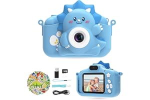 HiMont Appareil Photo Enfant, 20MP/1080P Appareil Photo Numérique pour Enfants & Caméra Vidéo Selfie avec Carte TF 32G,Camera Enfant Cadeau de Noël&Anniversaire pour Filles Garçons de 3 à 12 Ans(Bleu)
