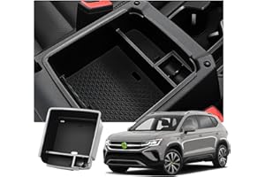 BIXUAN Caja de Almacenamiento Compatible con VW Tiguan 2 SWB LWB Tarraco Taos 2016-2022+ Consola Central para Apoyabrazos Bandeja de Guantera para Reposabrazos Almace Organizador,Accesorios de Coche