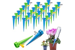 FIBOUND 30 Packs Self Watering Spikes,Drip Irrigation Kit,Watering Kit,Plants Drip Irrigation Spike,Adjustable Plant Watering Spikes with Slow Release Control Valve Switch for Garden Plants Indoor & Outdoor