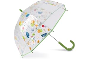 VOGUE - Paraguas colección XUVA KIDS HAPPY FOREST. Apertura manual. Tejido Transparente. Paraguas con sistema Anti-viento.