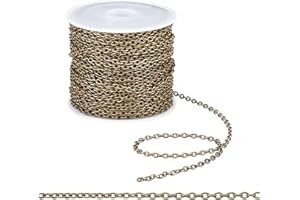 PH PandaHall 10,m Iron Cross Catene per Braccialetto Collana Artigianale DIY Making, Golden, Antique Bronze, 3x2x0.5mm