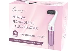 Own Harmony Lima Electrónica para Cuidado de Pies - Removedor Eléctrico de Piel Dura y Callos Recargable: Herramientas Profesionales de Pedicura CR1700 para Talones Secos y Agrietados (Cable USB)