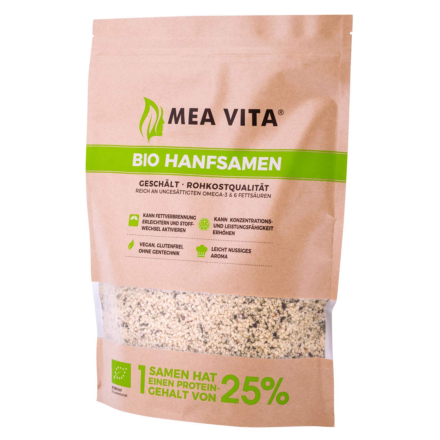 GreatVita Bio Hanfsamen, geschält, DE-Öko-037, 1er Pack (1 x 1 kg) – Bild 4